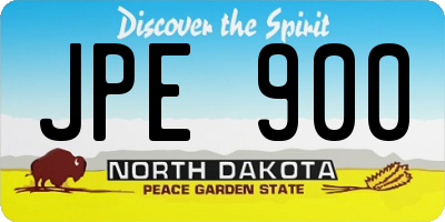 ND license plate JPE900