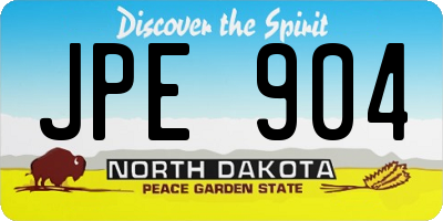 ND license plate JPE904