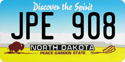 ND license plate JPE908