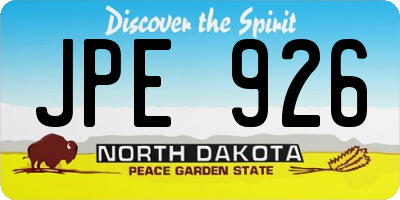 ND license plate JPE926