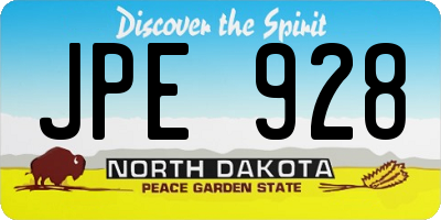 ND license plate JPE928