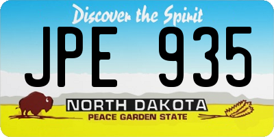 ND license plate JPE935