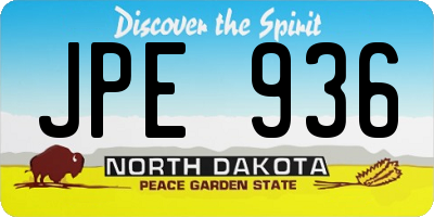 ND license plate JPE936