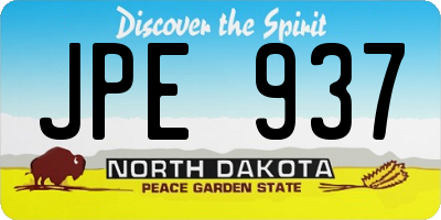 ND license plate JPE937