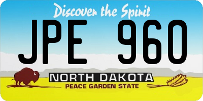 ND license plate JPE960
