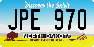 ND license plate JPE970