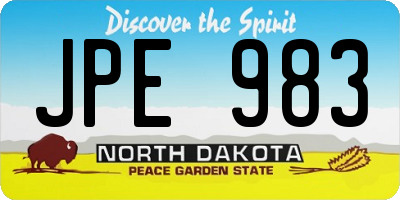 ND license plate JPE983