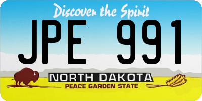 ND license plate JPE991