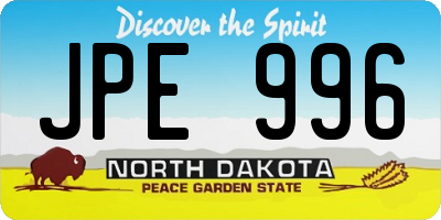 ND license plate JPE996