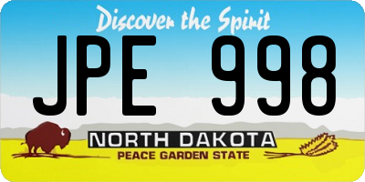 ND license plate JPE998