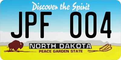ND license plate JPF004