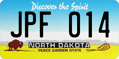 ND license plate JPF014