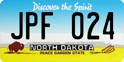 ND license plate JPF024