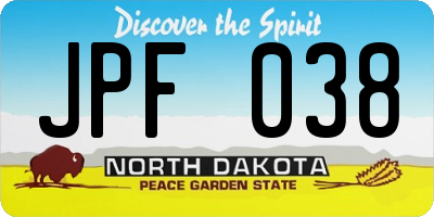 ND license plate JPF038