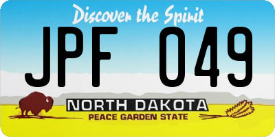 ND license plate JPF049