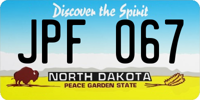 ND license plate JPF067