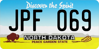 ND license plate JPF069