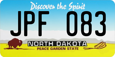 ND license plate JPF083
