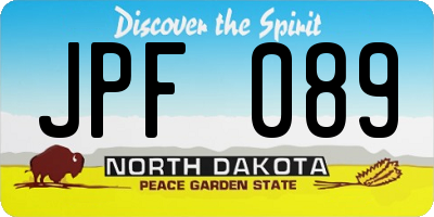 ND license plate JPF089