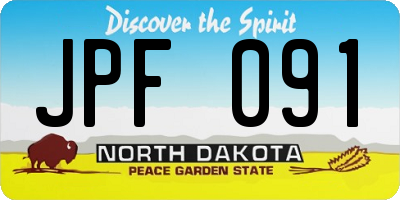 ND license plate JPF091