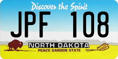 ND license plate JPF108