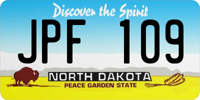 ND license plate JPF109