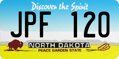 ND license plate JPF120