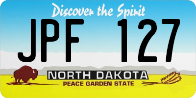 ND license plate JPF127