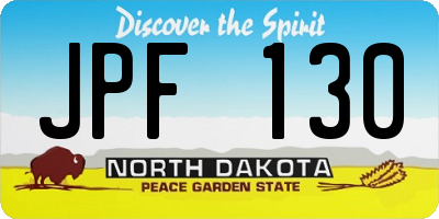 ND license plate JPF130
