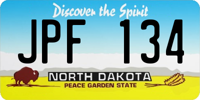 ND license plate JPF134