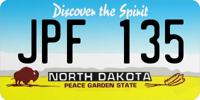 ND license plate JPF135