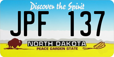 ND license plate JPF137
