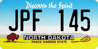 ND license plate JPF145