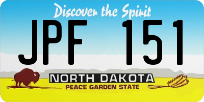 ND license plate JPF151