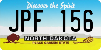 ND license plate JPF156
