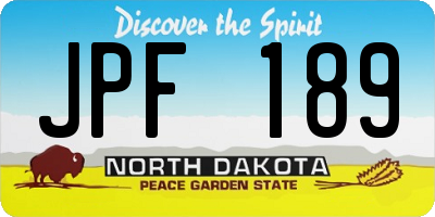 ND license plate JPF189