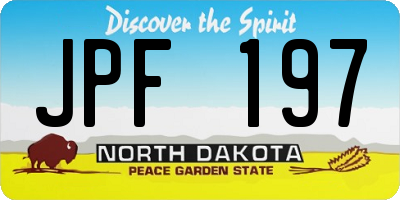 ND license plate JPF197