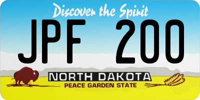 ND license plate JPF200