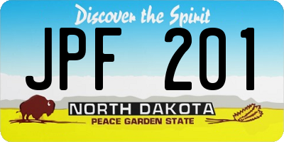 ND license plate JPF201