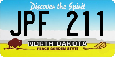 ND license plate JPF211