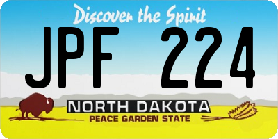 ND license plate JPF224