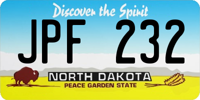 ND license plate JPF232