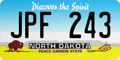 ND license plate JPF243