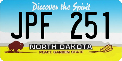 ND license plate JPF251