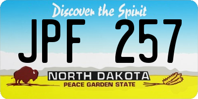 ND license plate JPF257
