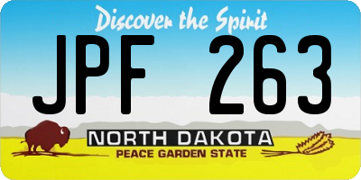 ND license plate JPF263
