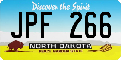 ND license plate JPF266
