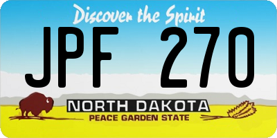 ND license plate JPF270