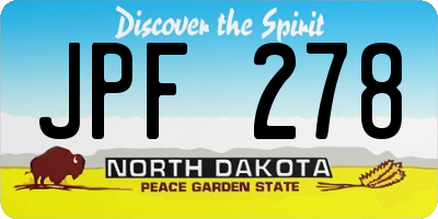 ND license plate JPF278
