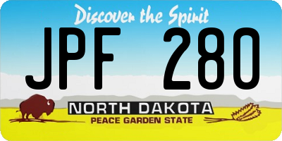 ND license plate JPF280